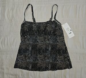 Black and White Polka Dot Women's Tankini Top